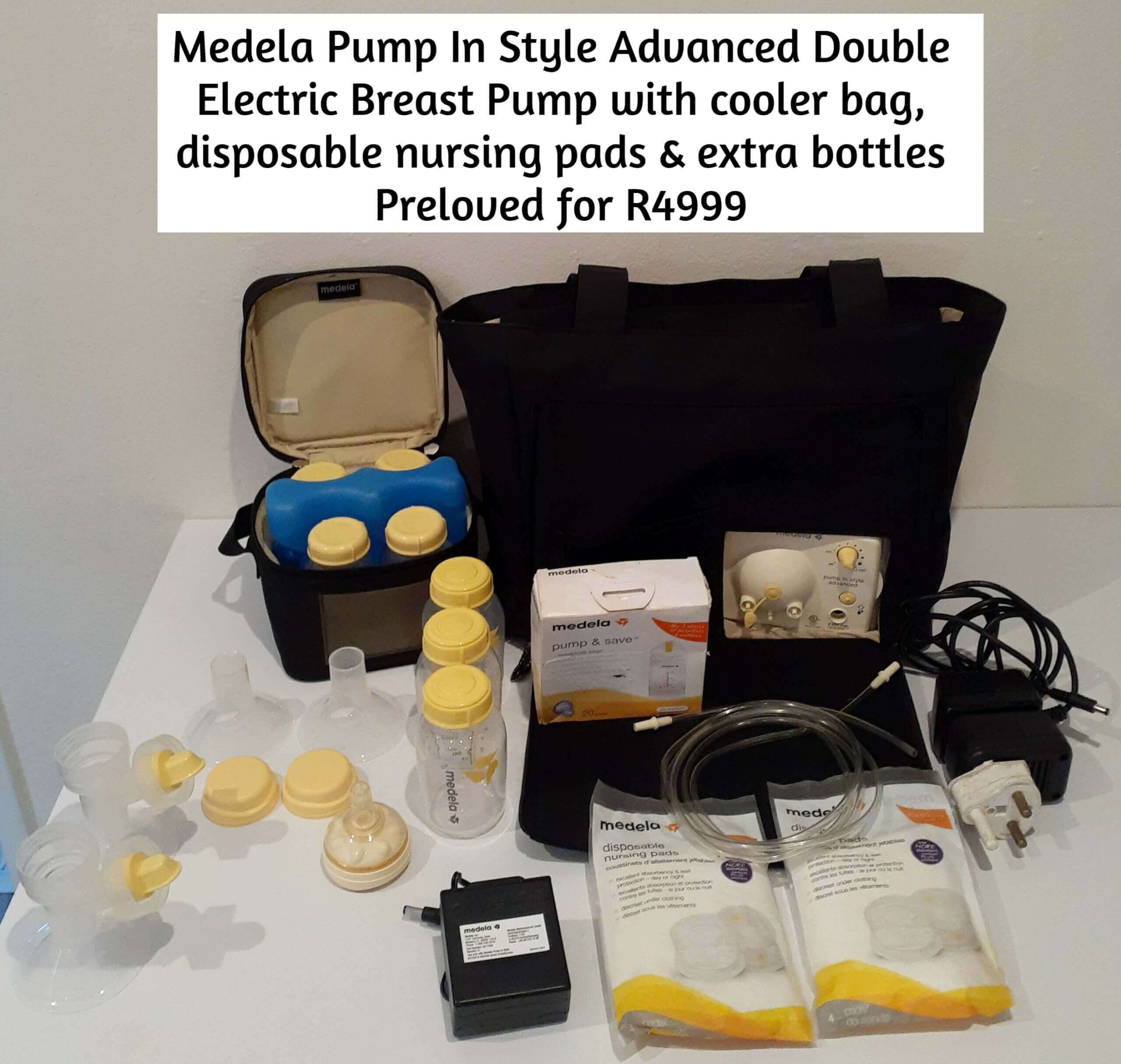 Medela Pump In Style Advanced Double Electric Breast Pump with cooler bag, disposable nursing pads & extra bottles