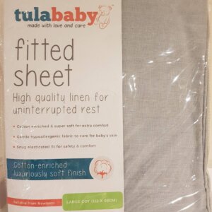 Tula Baby Large Cot Fitted Sheet (Grey)