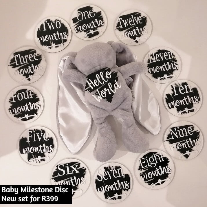 English Baby Milestone Discs - Black