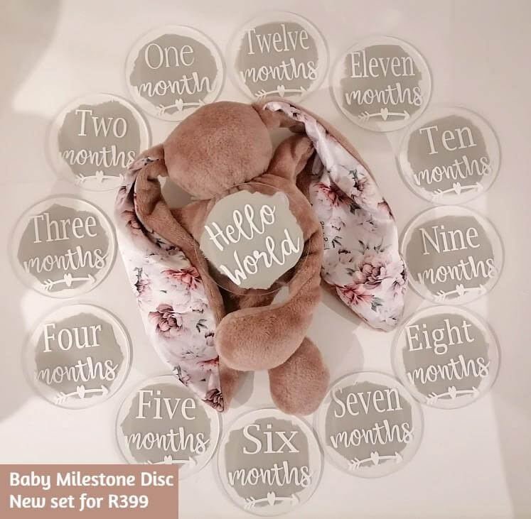 Afrikaans Baby Milestone Discs - Grey