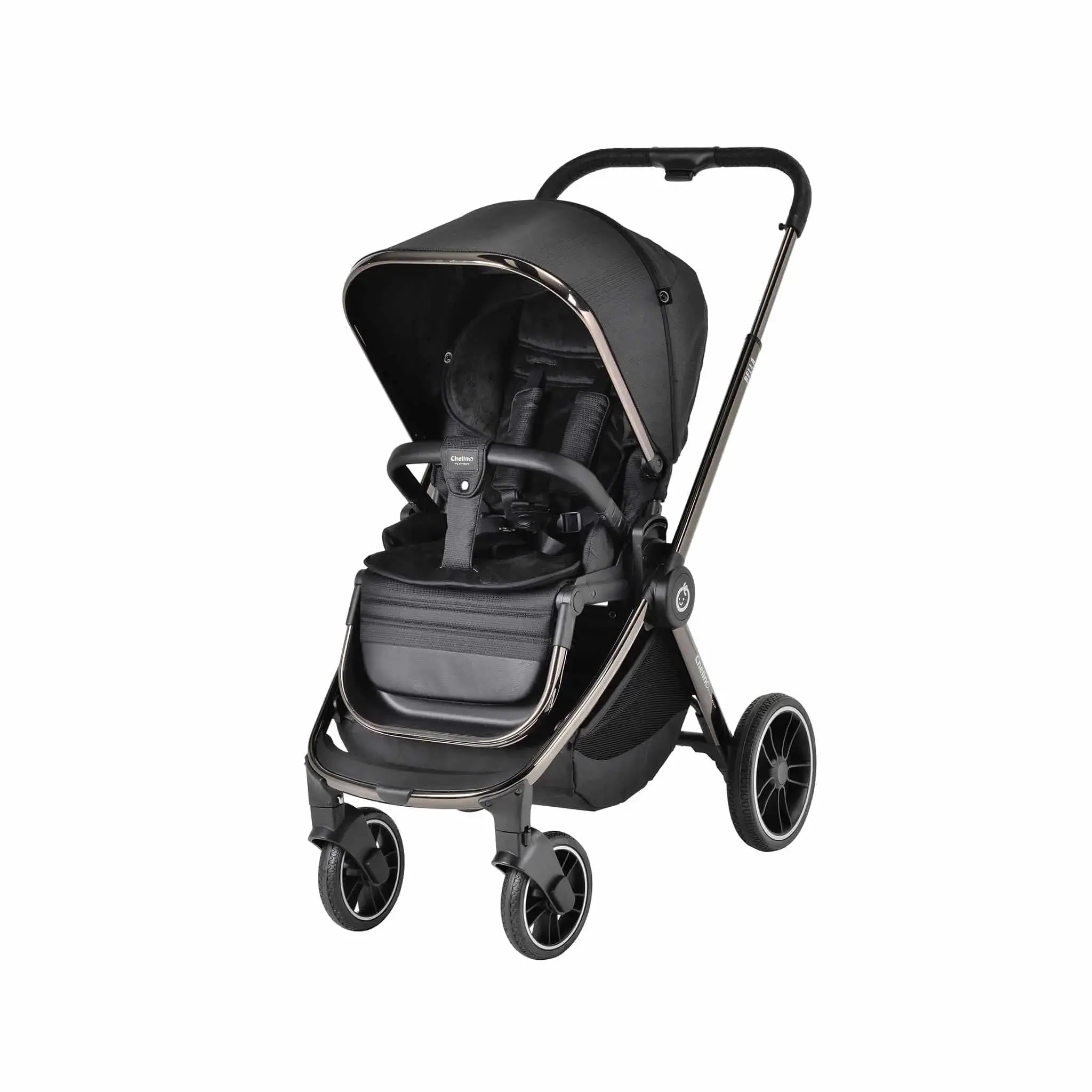 Bella Black Chrome Stroller - Chelino