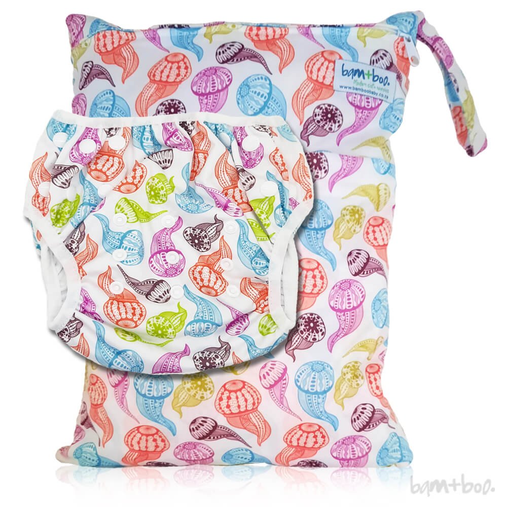 Bamboo Baby Wetbag & Swim Nappy Combo - Jellies
