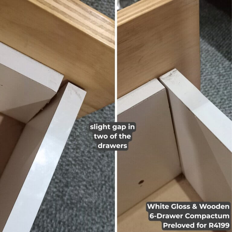 White Gloss & Wooden 6-Drawer Compactum