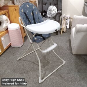 Baby High Chair - Dark Blue Doggies