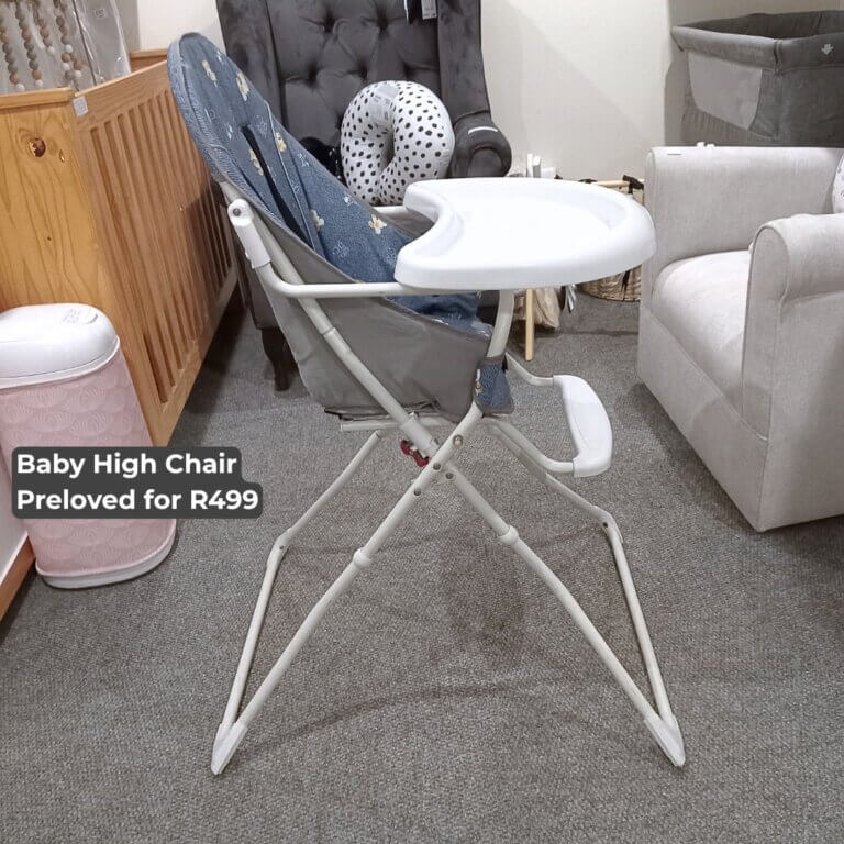 Baby High Chair - Dark Blue Doggies