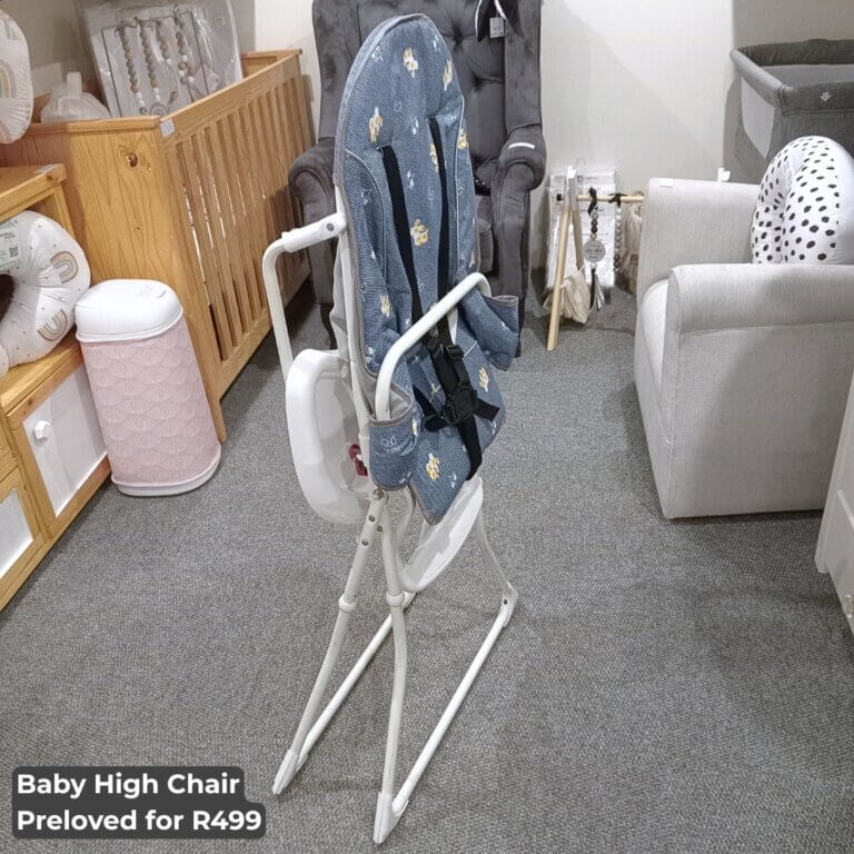 Baby High Chair - Dark Blue Doggies