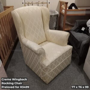 Creme Wingback Rocking Chair
