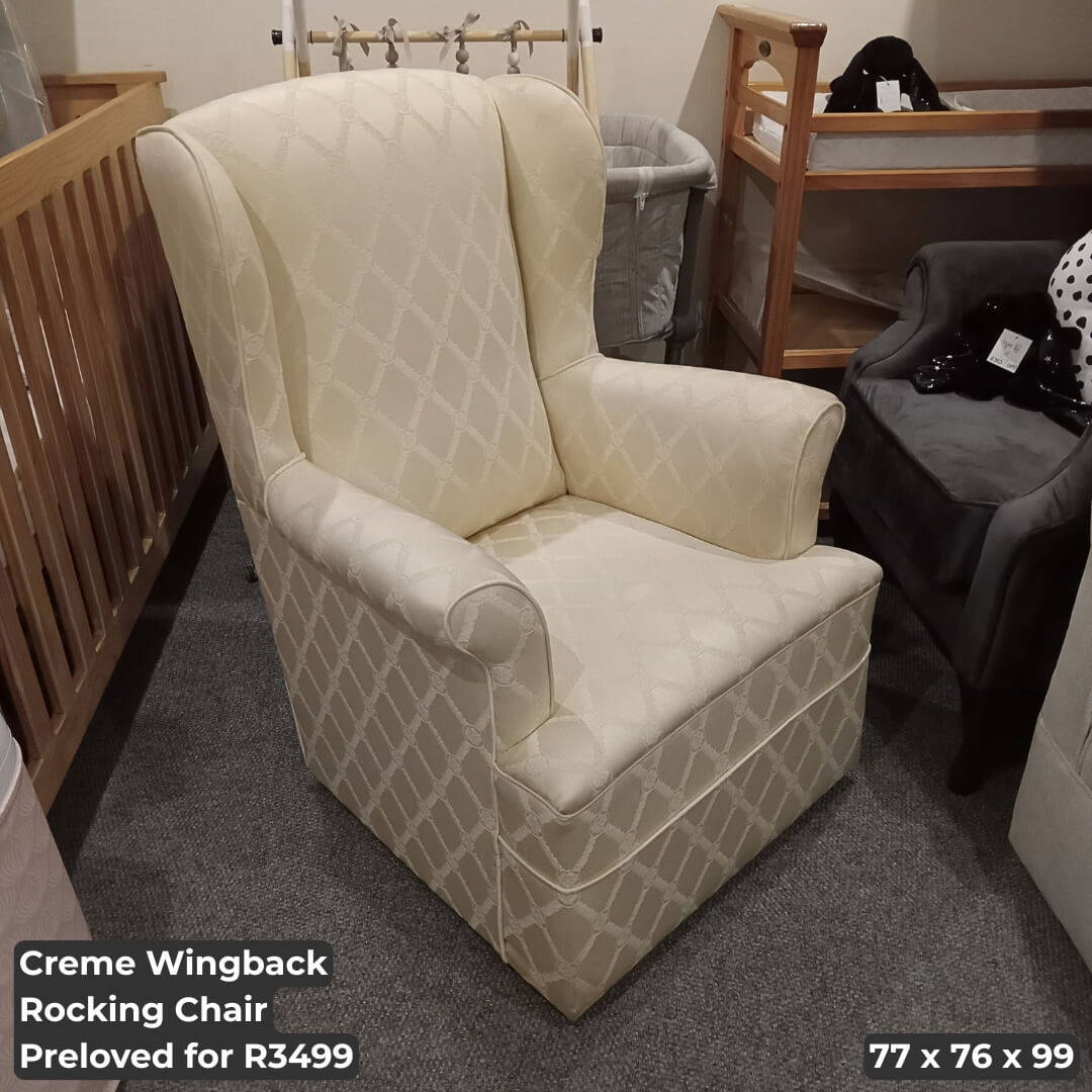 Creme Wingback Rocking Chair