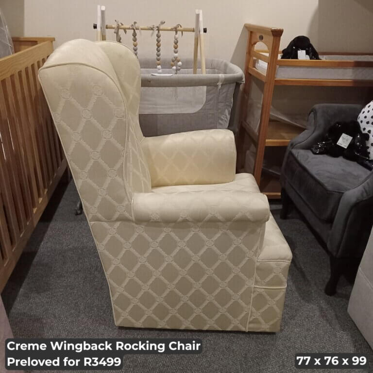 Creme Wingback Rocking Chair