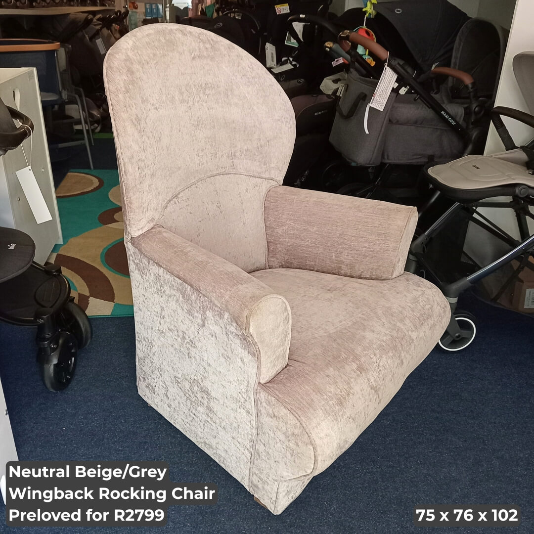 Neutral Wingback Rocking Chair