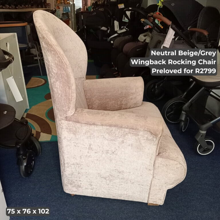 Neutral Wingback Rocking Chair