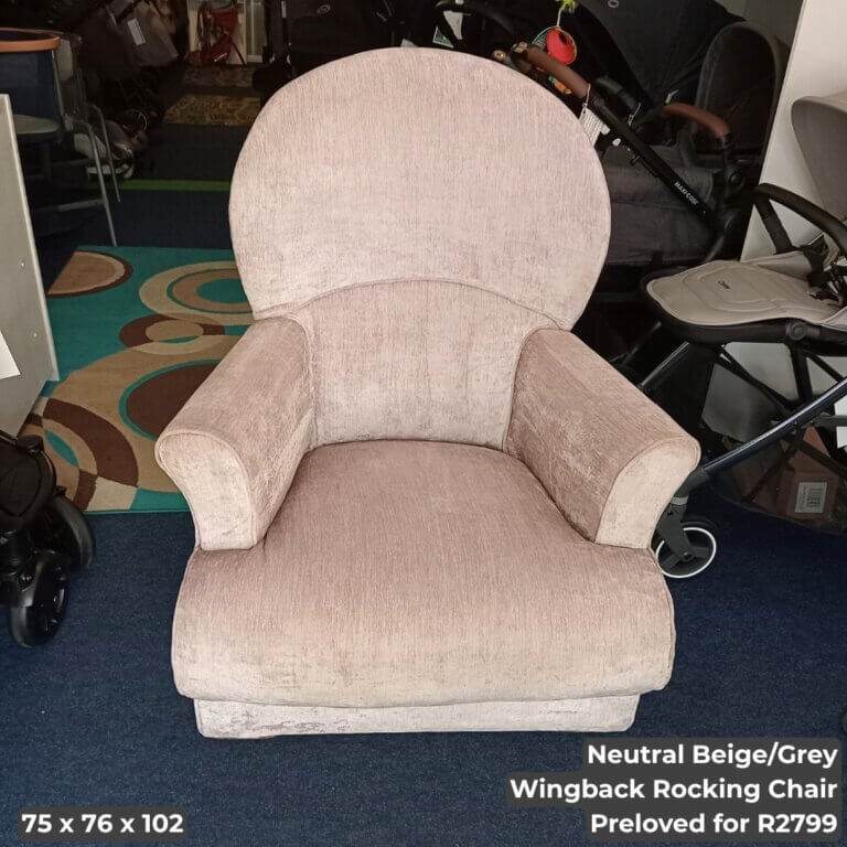 Neutral Wingback Rocking Chair