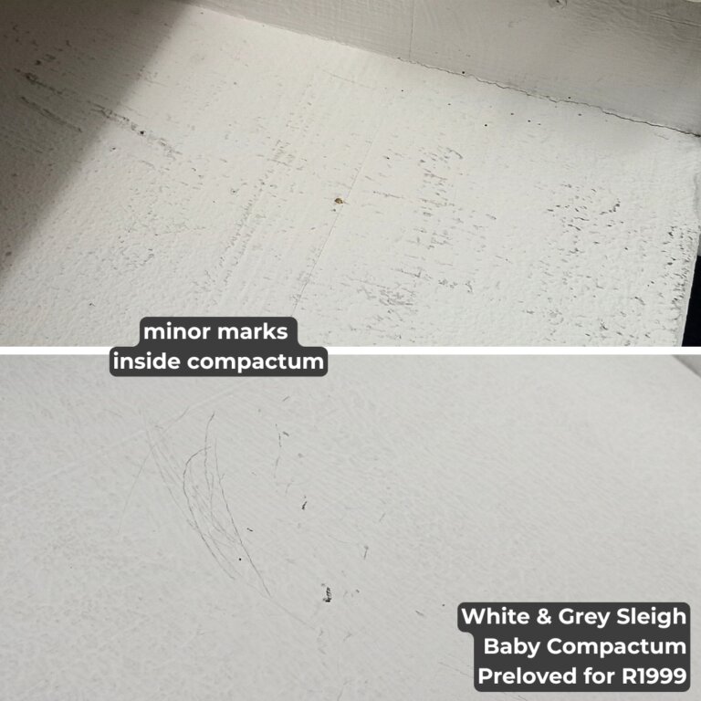 White & Grey Sleigh Baby Compactum